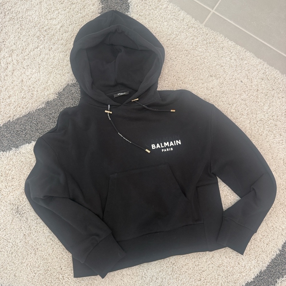 Balmain Black Pullover with Gold Accents